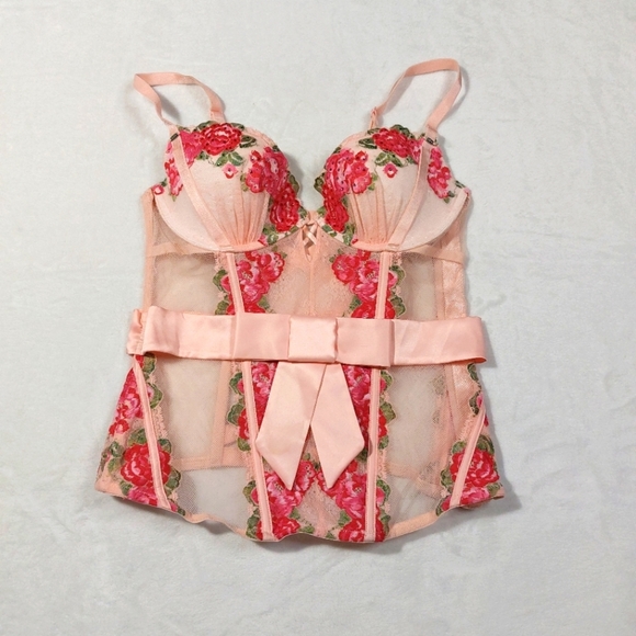 Victoria's Secret Other - VICTORIA’S SECRET WOMEN'S FLORAL PINK CORSET SIZE 36B